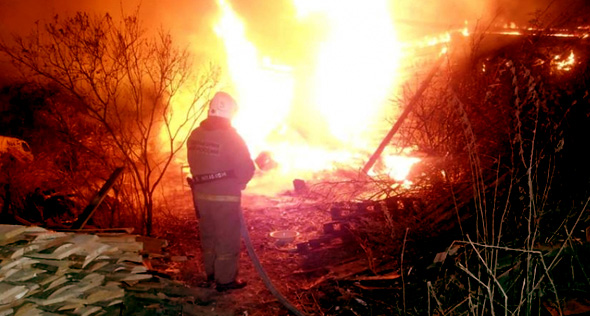 Пожар в поселке Нерехта