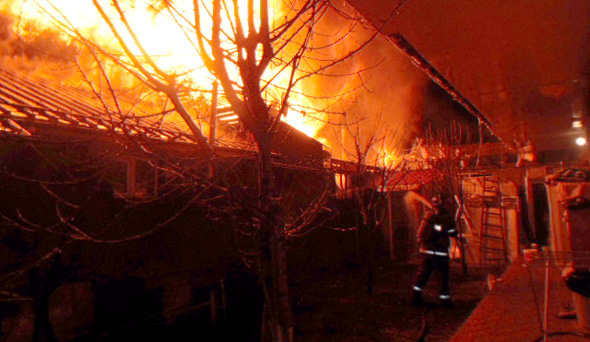 Пожар на улице Тургенева в городе Ковров