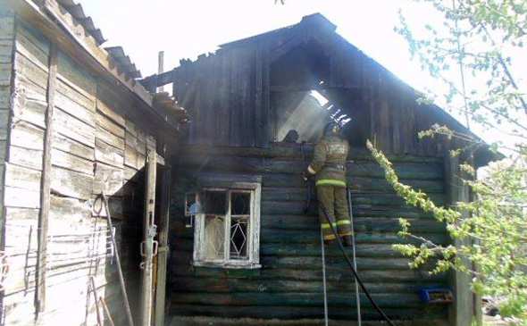 Пожар в Коврове на улице Рунова