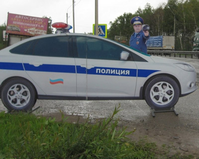 Муляжи патрульных автомобилей на дорогах Владимирской области