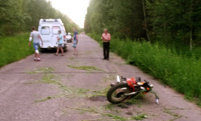 Авария с нетрезвым мотоциклистом 
